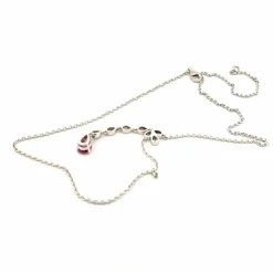 Collier or blanc 18 carats diamants et tourmaline rose