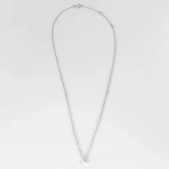 COLLIER OR BLANC 1 DIAMANT O,O7ct