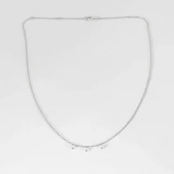 COLLIER OR BLANC 3 DIAMANTS 0,30ct