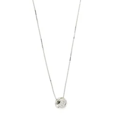 Collier or blanc avec diamant de 0,15 ct