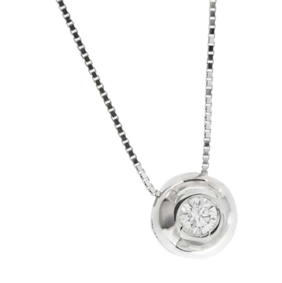 Collier or blanc avec diamant de 0,15 ct