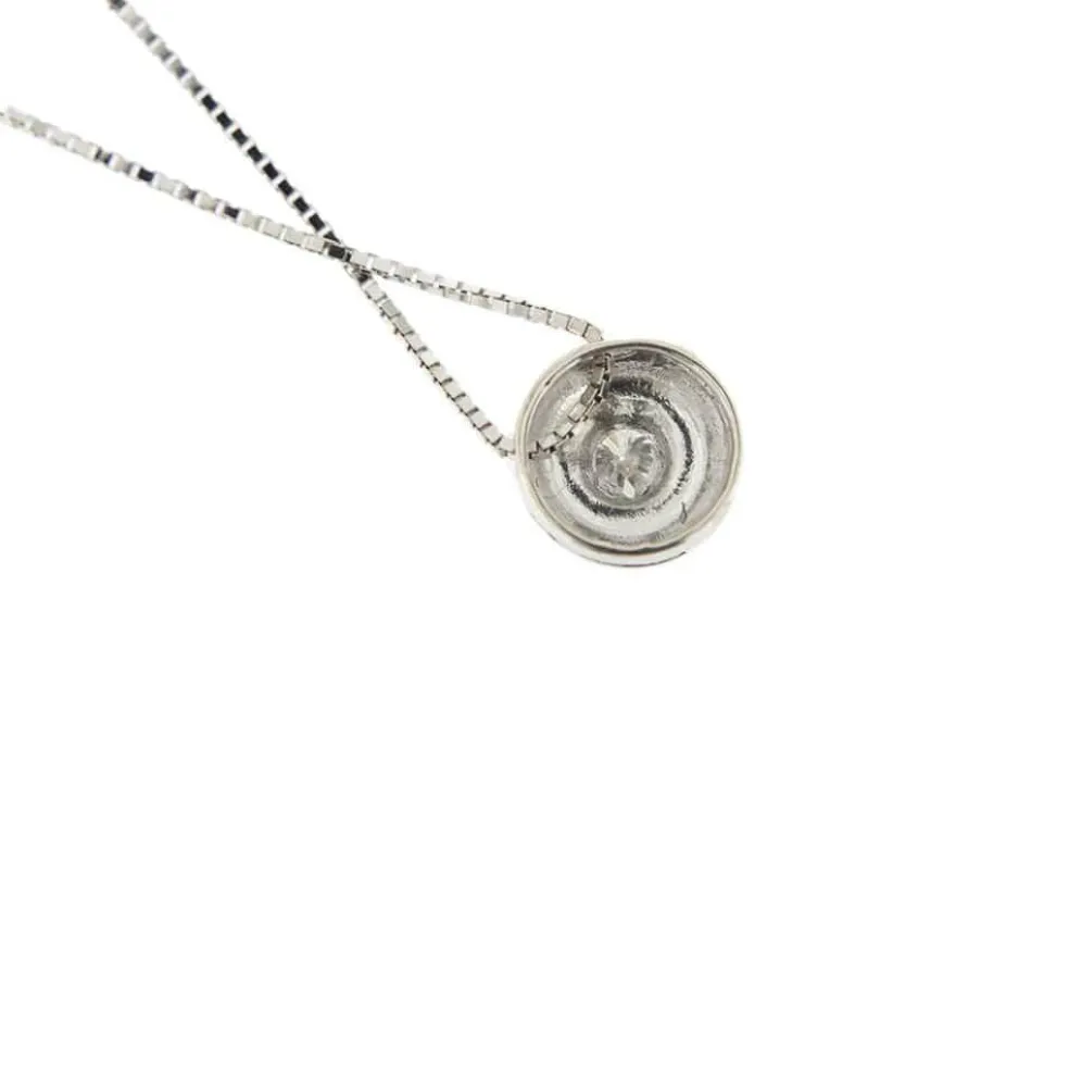 Collier or blanc avec diamant de 0,15 ct