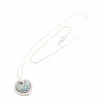 Collier or blanc avec pendentif coeur Diamants et Topaze