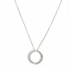 Collier or blanc deux cercles pavage diamants