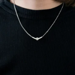 Collier or blanc diamant