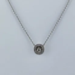 Collier Or blanc Diamant rond