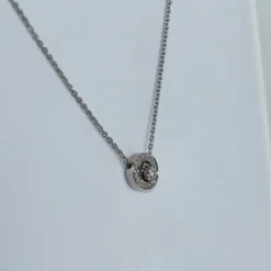 Collier Or blanc Diamant rond