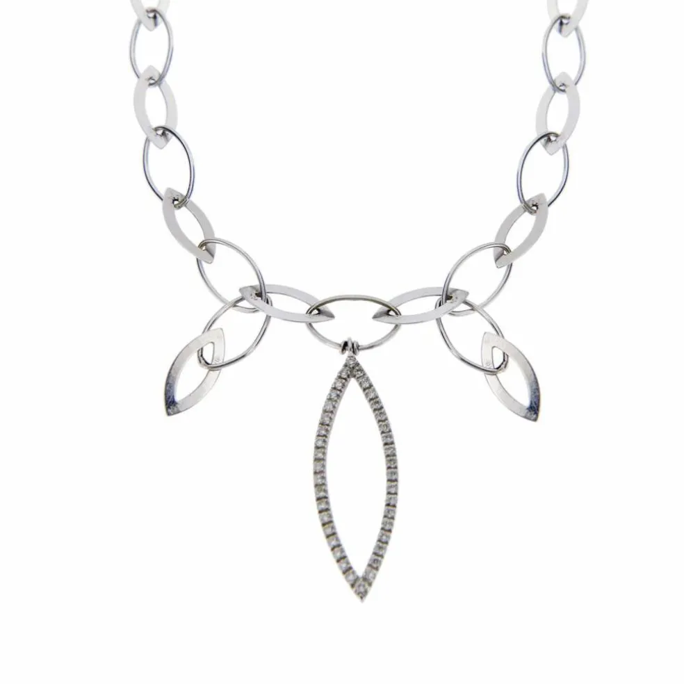 Collier or blanc diamants