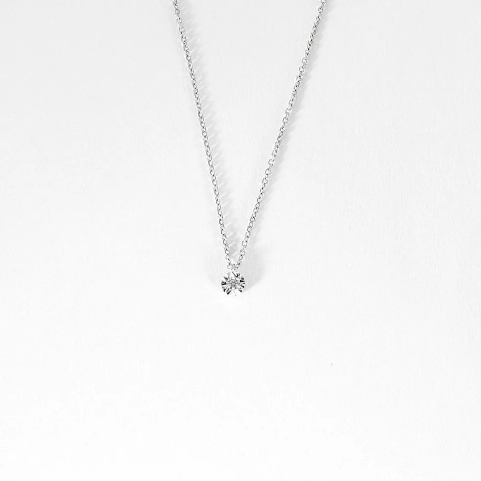 COLLIER or blanc diamants