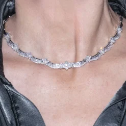 Collier Or Blanc Diamants