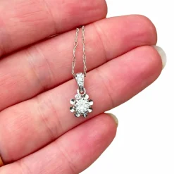 Collier or blanc diamants