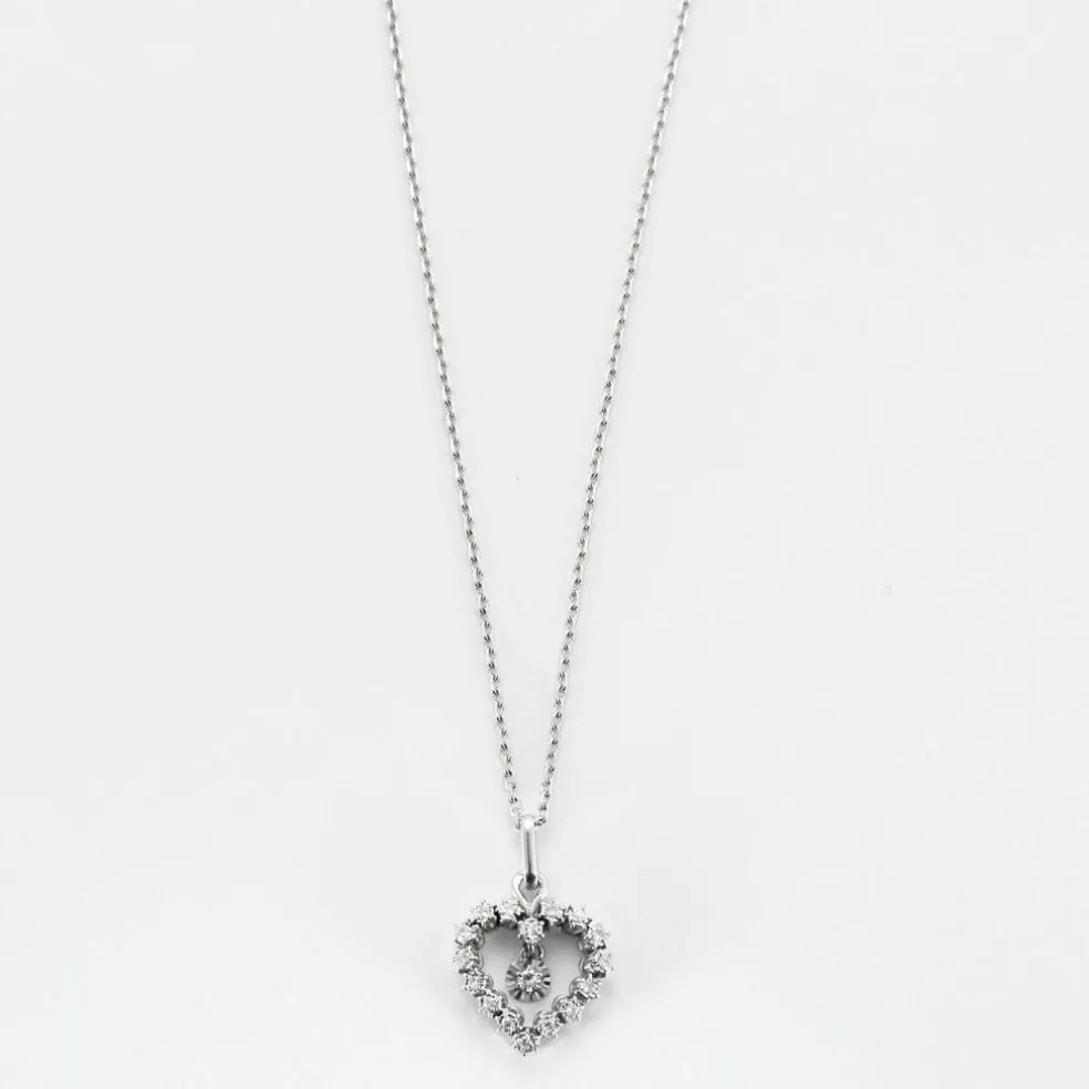 Collier or blanc diamants