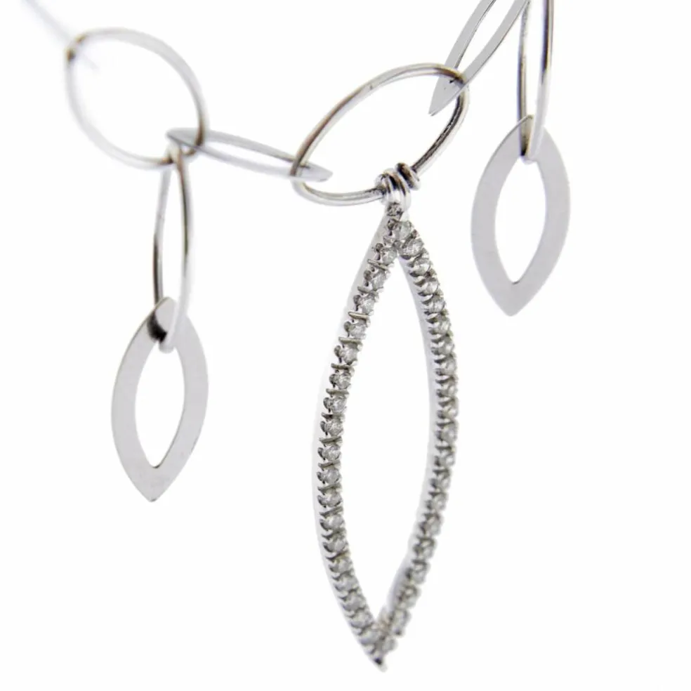 Collier or blanc diamants