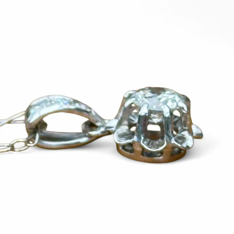 Collier or blanc diamants