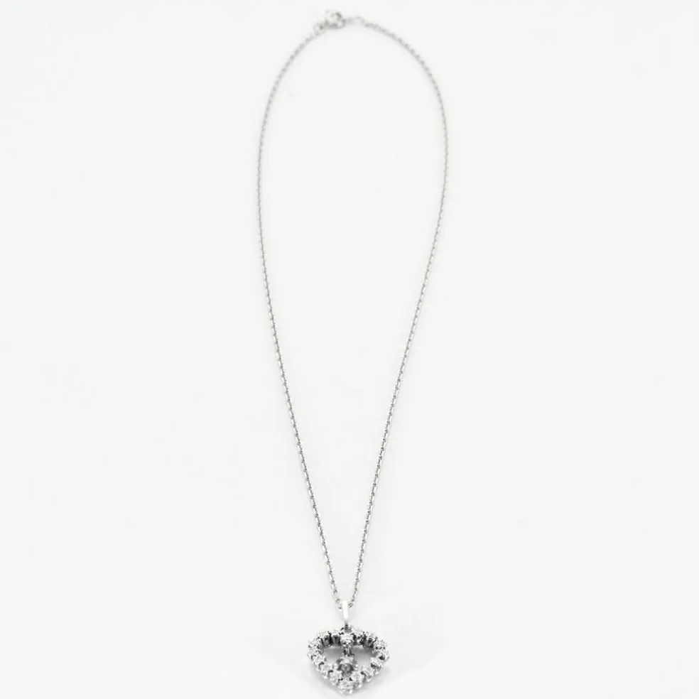 Collier or blanc diamants