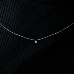 COLLIER or blanc diamants