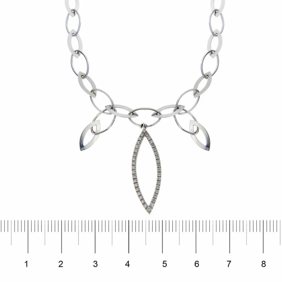 Collier or blanc diamants