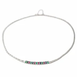 Collier Or blanc Emeraude