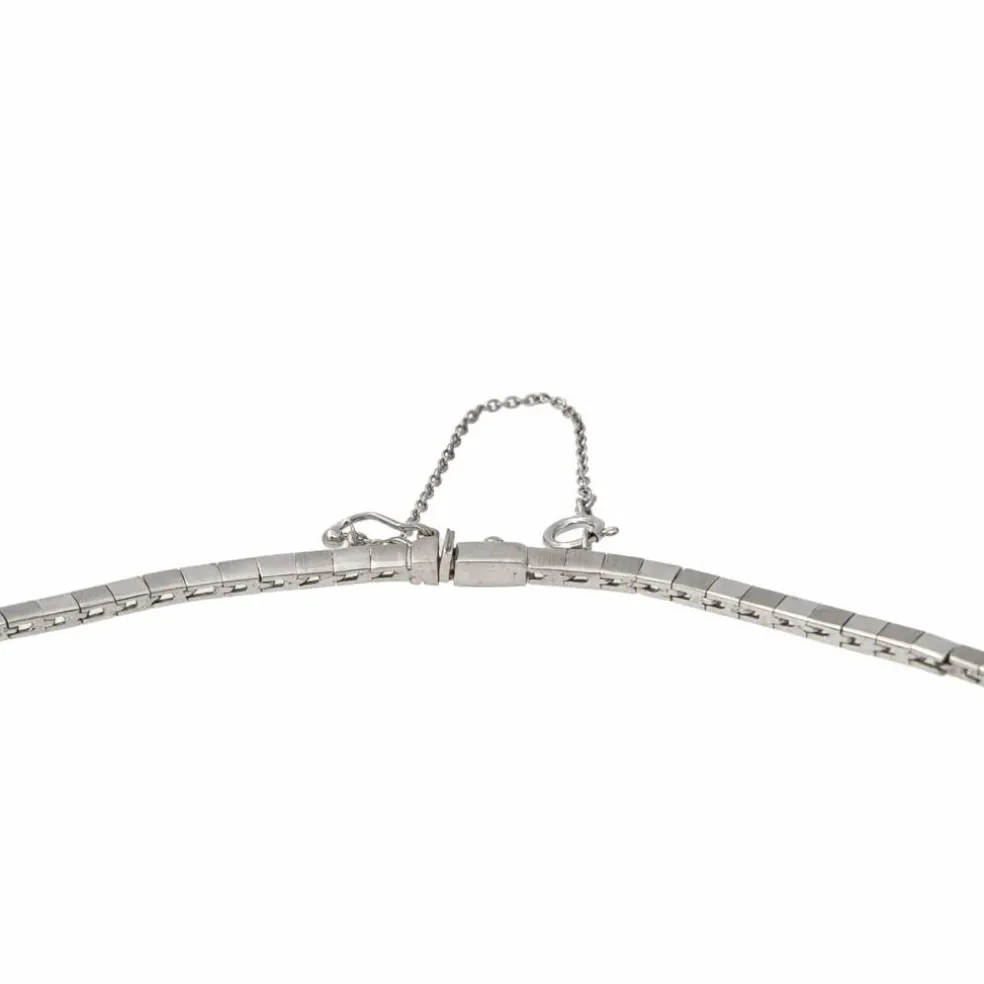 Collier Or blanc Emeraude