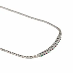 Collier Or blanc Emeraude