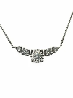 Collier or blanc et diamants