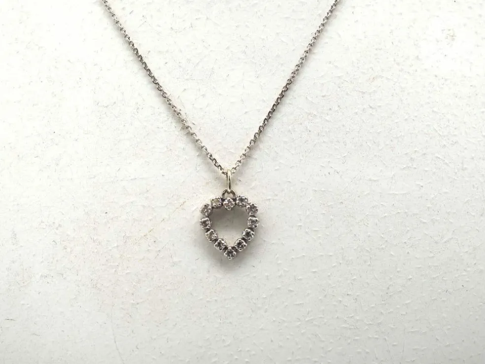 Collier or blanc et diamants