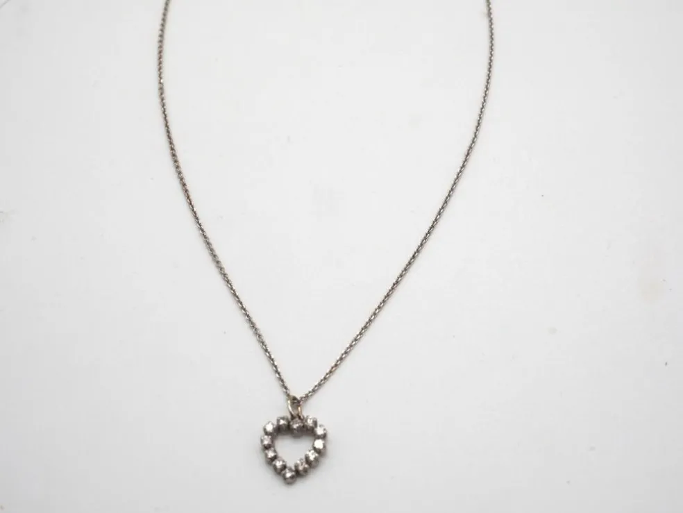 Collier or blanc et diamants