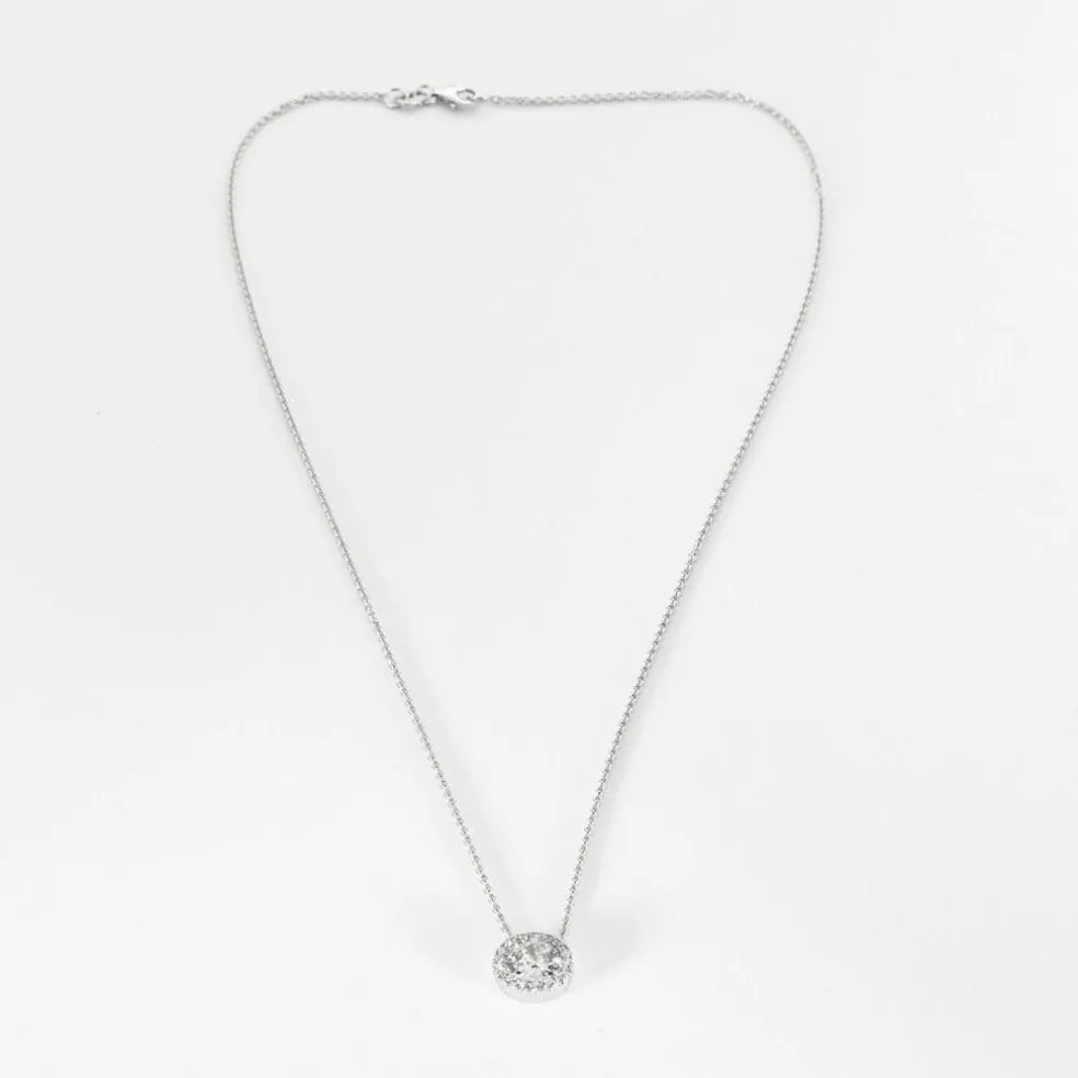 Collier or blanc et diamants