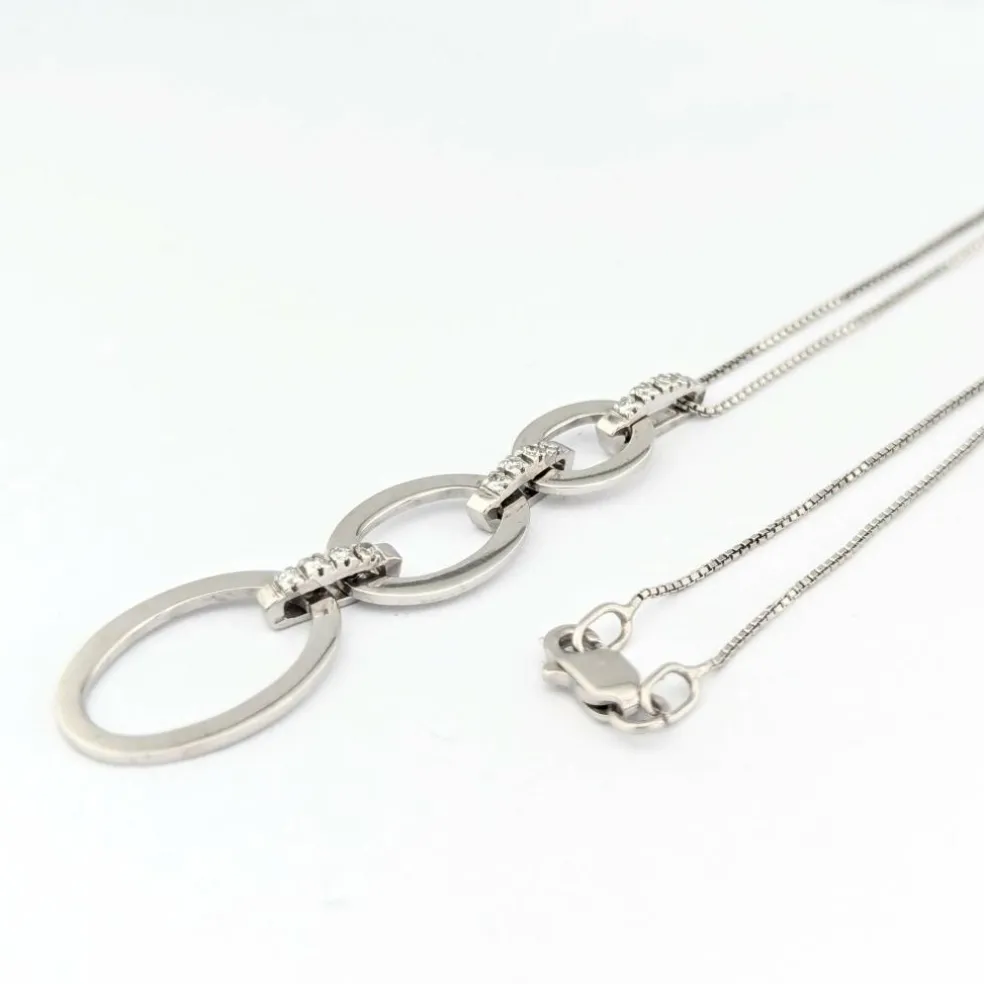 Collier or blanc et diamants
