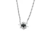 Collier or blanc et pendentif saphir et diamants