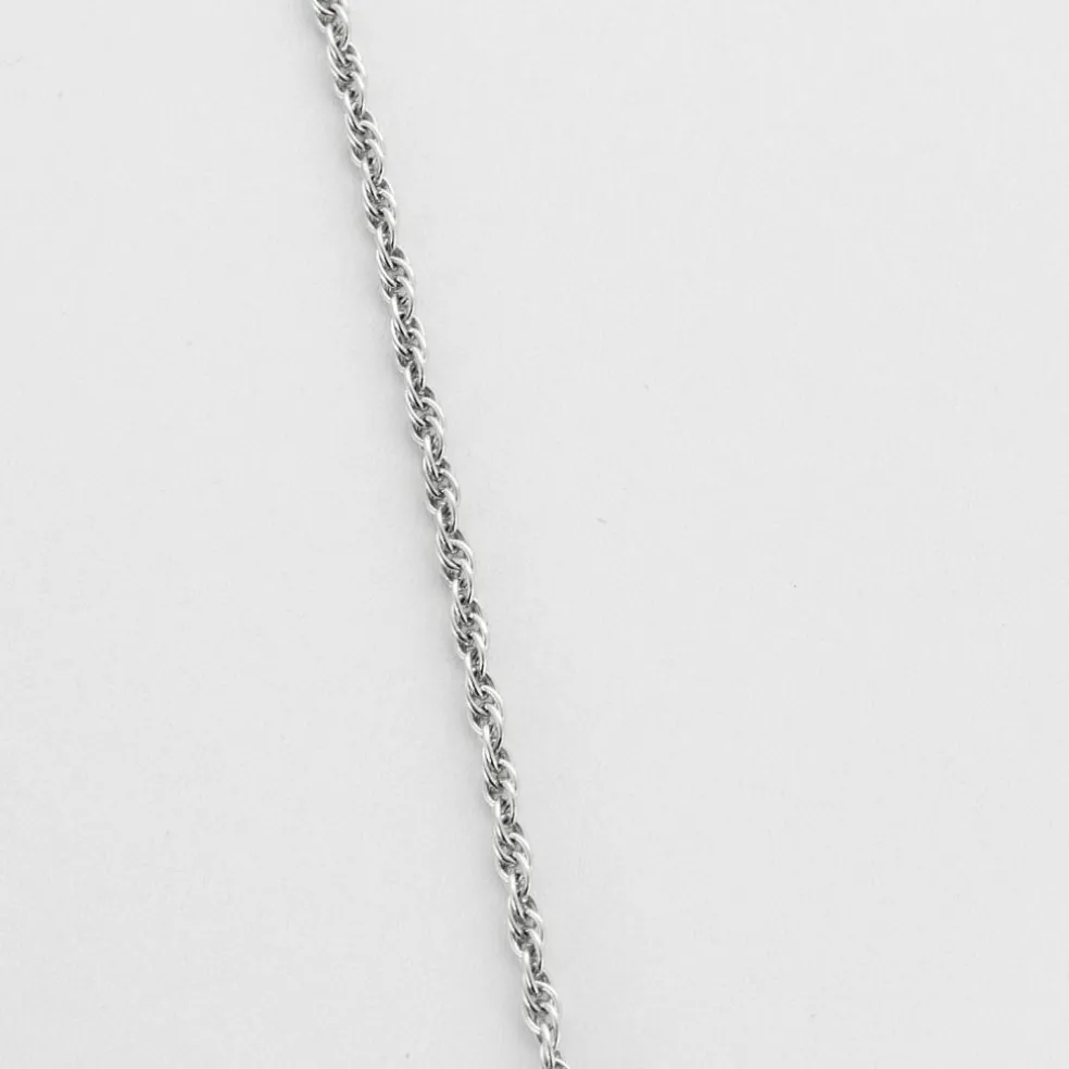 Collier or blanc et pendentif saphir et diamants