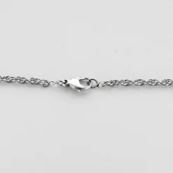 Collier or blanc et pendentif saphir et diamants