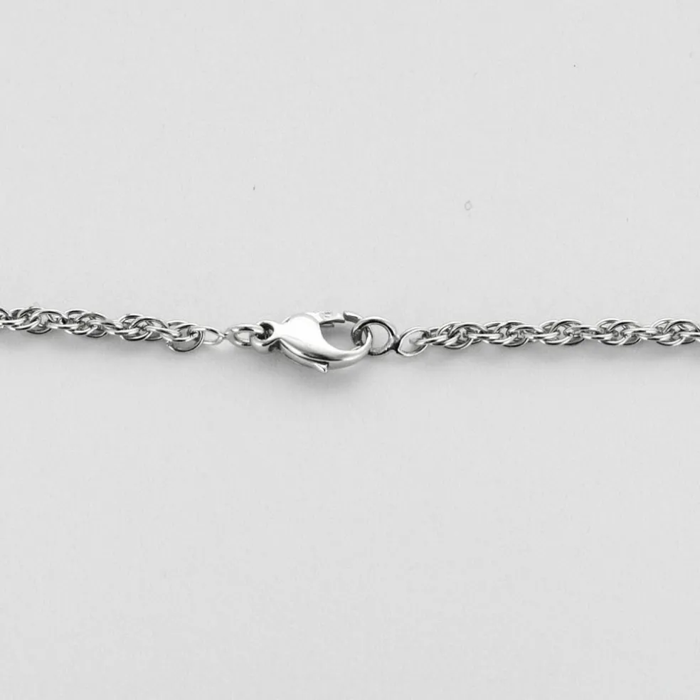 Collier or blanc et pendentif saphir et diamants