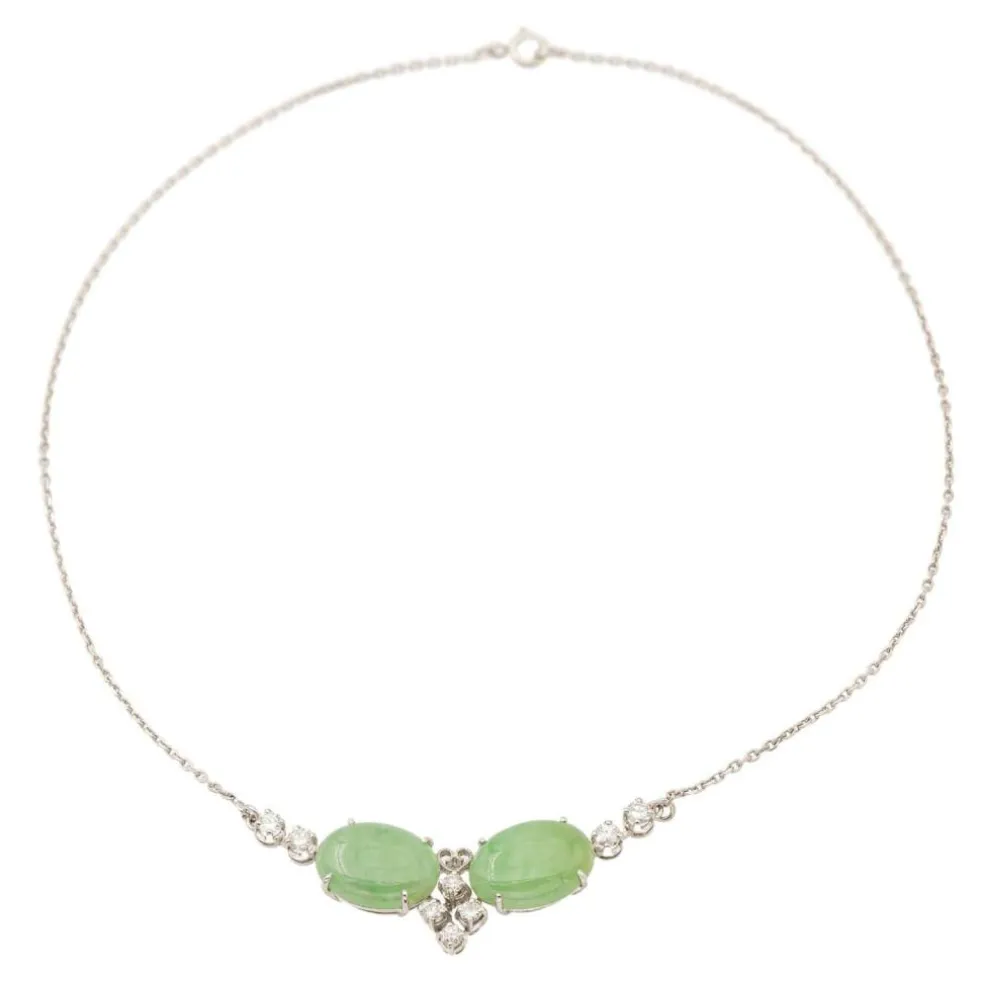 Collier Or blanc Jade Jadéite