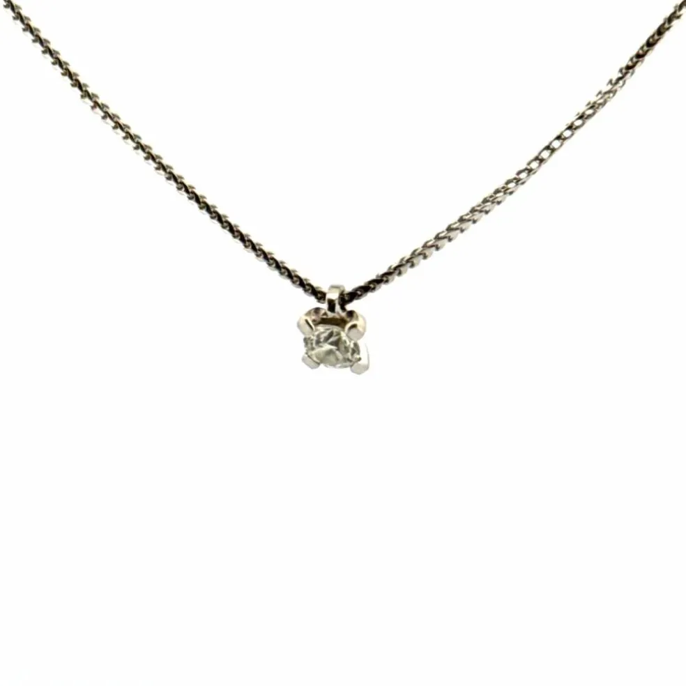 Collier Or Blanc 18k & Diamant