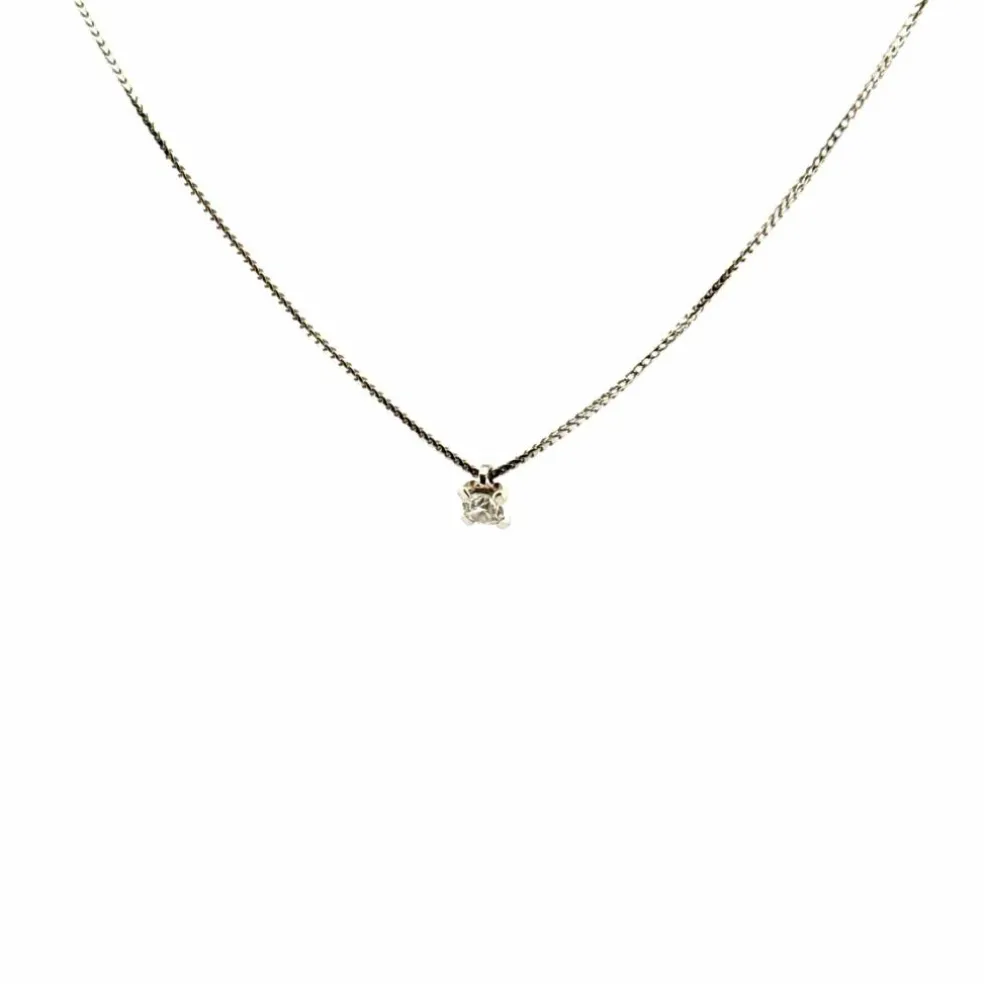 Collier Or Blanc 18k & Diamant