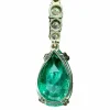 Collier Or Blanc 18K Emeraude et diamants