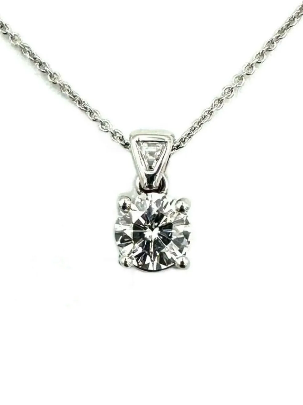 Collier or blanc 18K et diamant 0.49 E VS 2