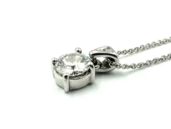 Collier or blanc 18K et diamant 0.49 E VS 2