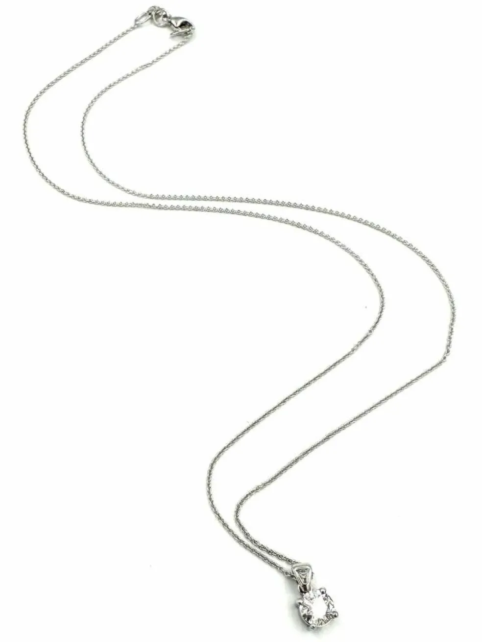 Collier or blanc 18K et diamant 0.49 E VS 2