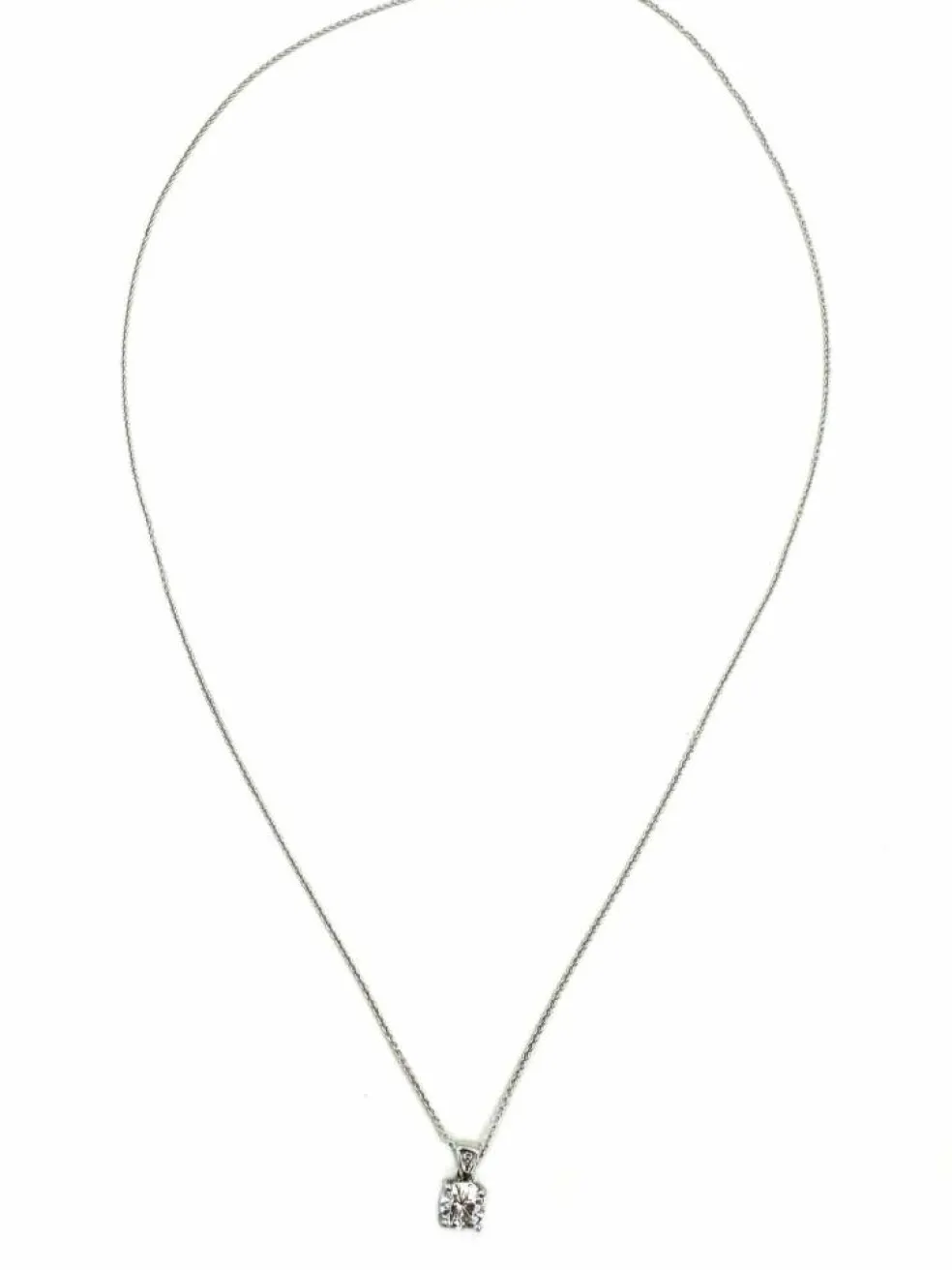 Collier or blanc 18K et diamant 0.49 E VS 2