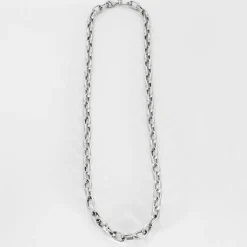 Collier or blanc maille forçat