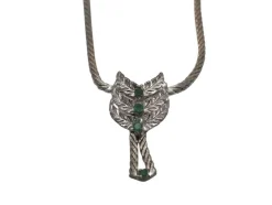 Collier or blanc émeraude