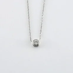Collier or blanc pavage diamants