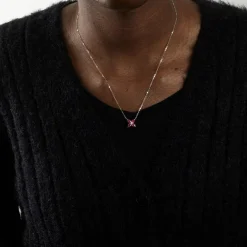 Collier Or blanc Rubis Diamant