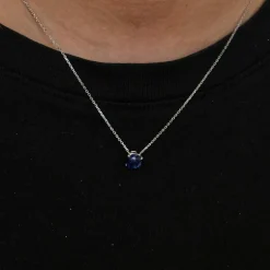 Collier Or blanc Saphir
