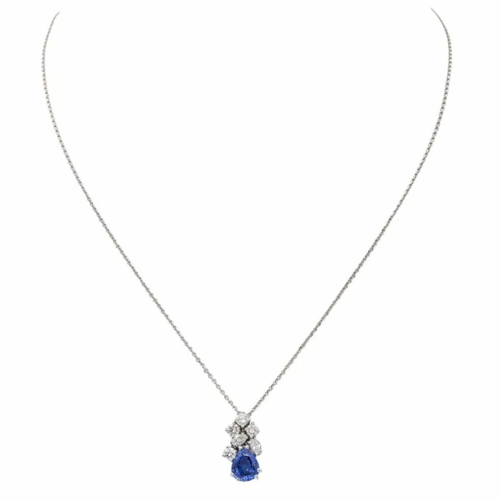 Collier Or blanc Saphir