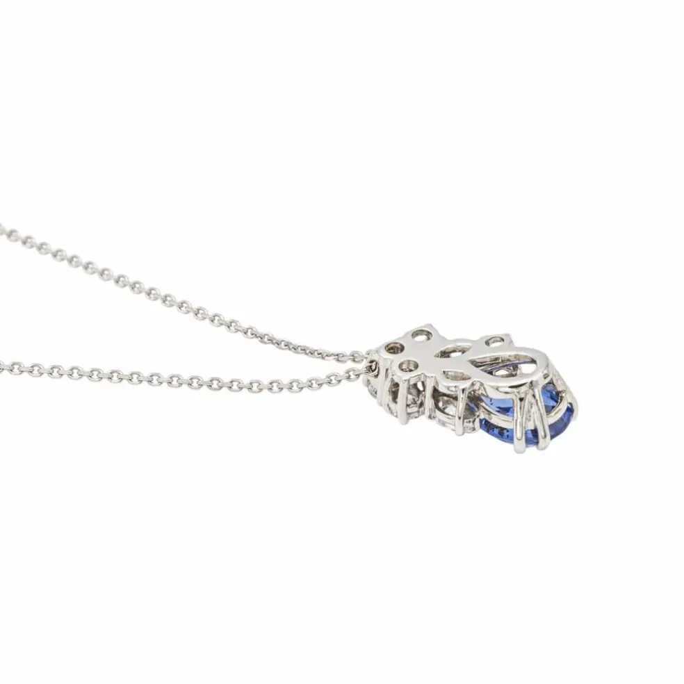 Collier Or blanc Saphir