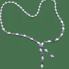 Collier or blanc saphir diamants