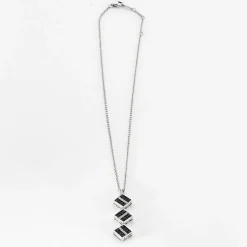 Collier or blanc saphirs